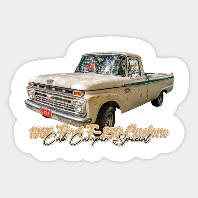 1966 Ford F 250 Custom Cab Camper Special Sticker by Gestalt Imagery